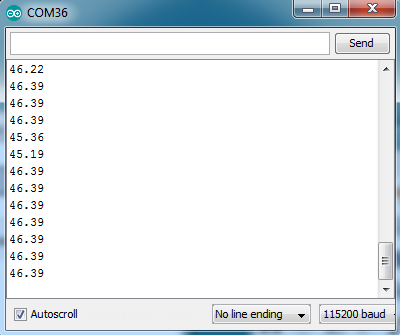 Serial Monitor Showing HC-SR04 Sensor Readings